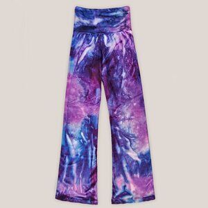 NWT Kalila Purple Tie Dye Children's Yoga Pants Cotton Stretch Flares